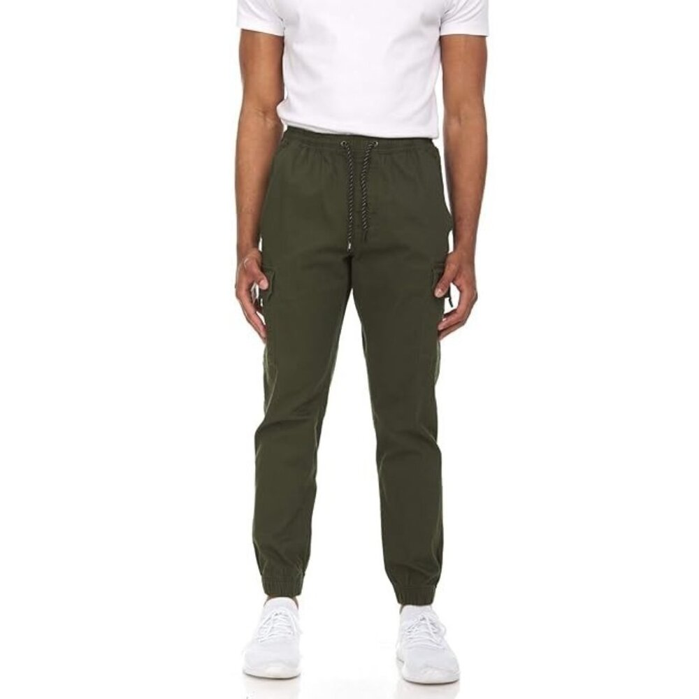 Tony Hawk Olive Green Drawstring Waist Stretch Twill Jogger Pants Men's Size L